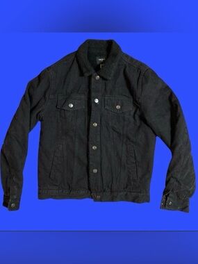 FOREVER21 “Denim Faux Shearling Jacket”